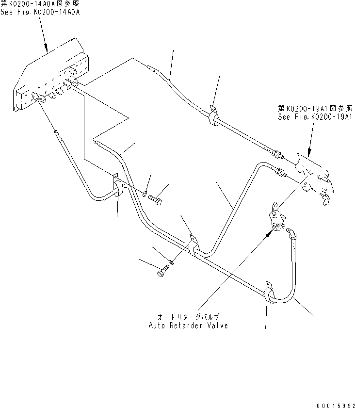 Komatsu parts book diagram for HD985-5 S/N 1021-UP: OPERATOR'S CAB (AIR PIPING) (3/3)(#1055-)