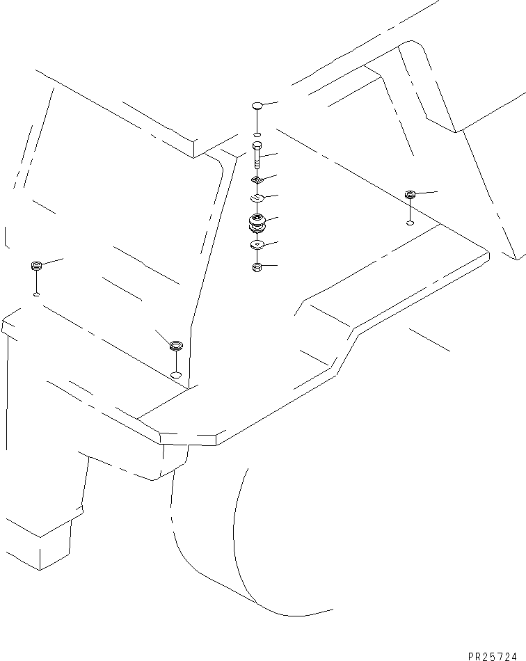 Komatsu parts book diagram for HD985-5 S/N 1021-UP: FLOOR (3/4)