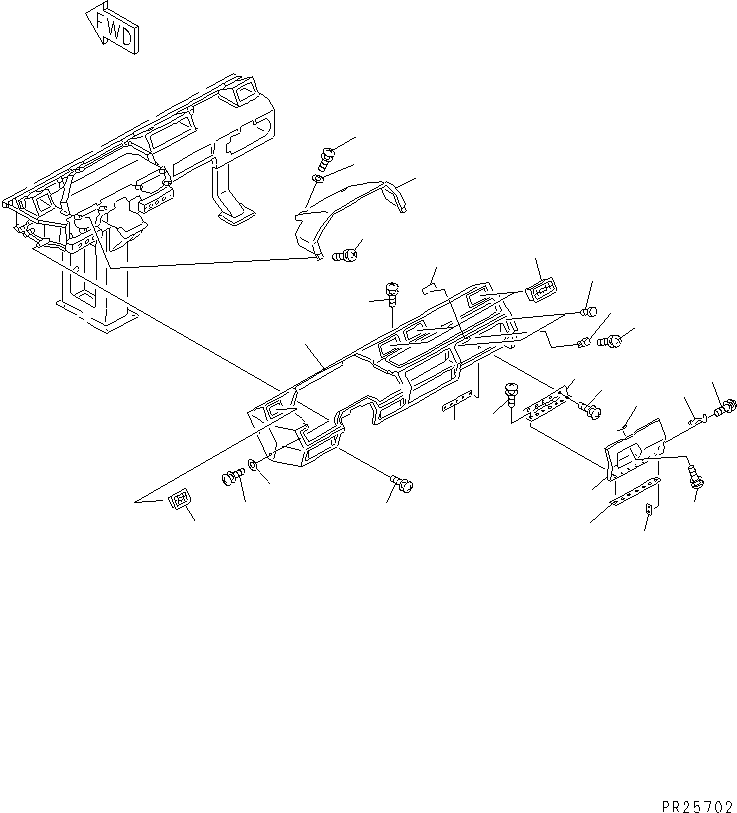 Komatsu parts book diagram for HD985-5 S/N 1021-UP: DASHBOARD (2/2)