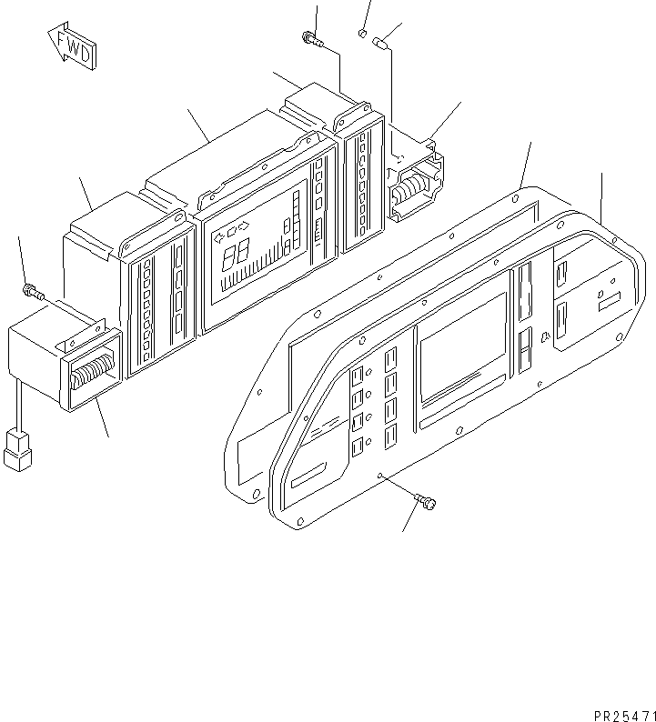 Komatsu parts book diagram for HD985-5 S/N 1021-UP: MONITOR PANEL (EXCEPT JAPAN) (MP/H)