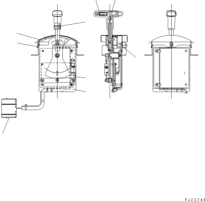 Komatsu parts book diagram for HD985-5 S/N 1021-UP: CONSOLE BOX (TRANSMISSION CONTROL LEVER INNER PARTS)(#1028-)