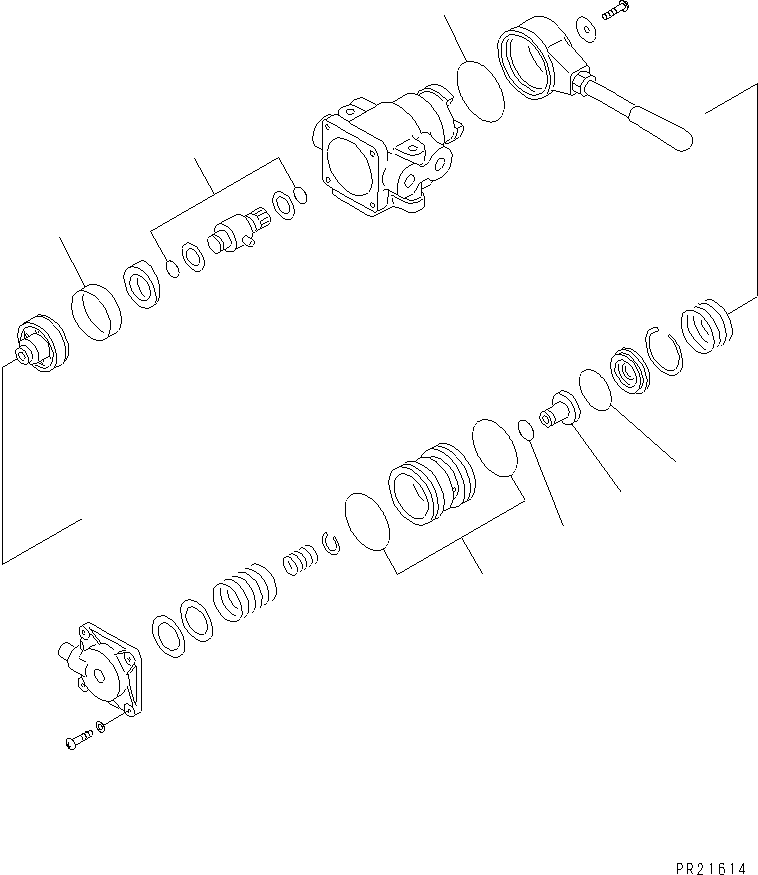Komatsu parts book diagram for HD985-5 S/N 1021-UP: EMERGENCY BRAKE VALVE