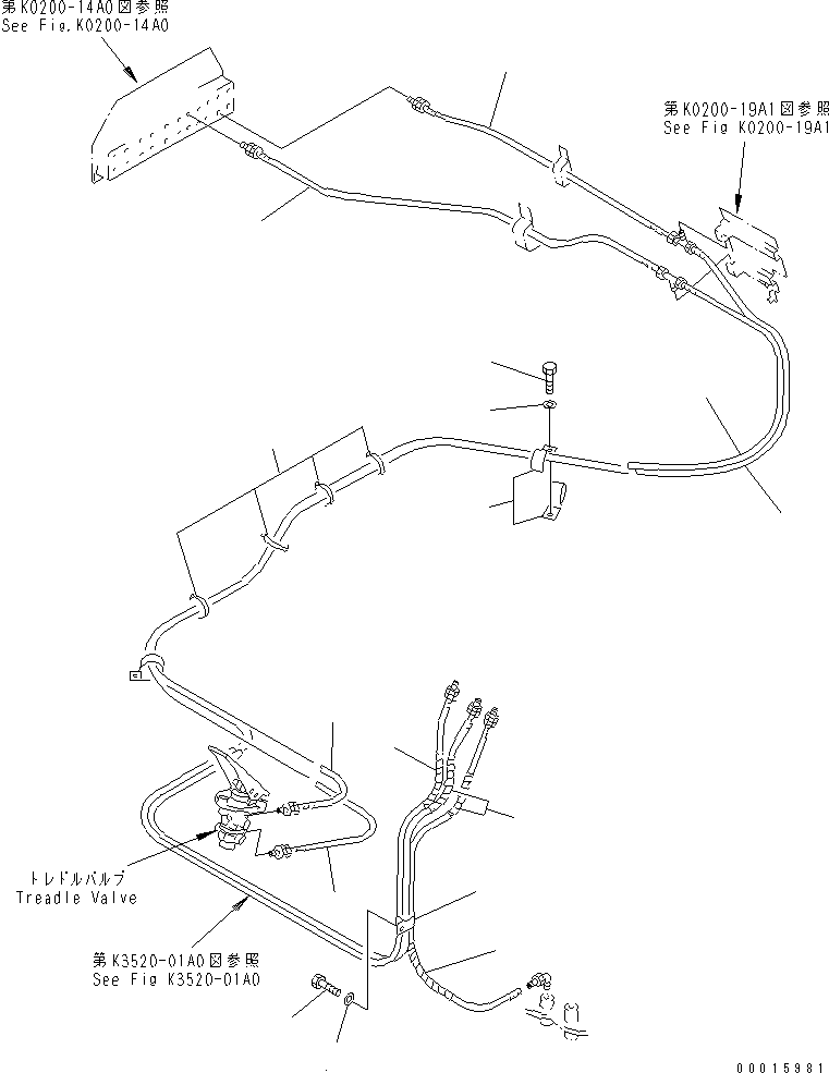 Komatsu parts book diagram for HD985-5 S/N 1021-UP: AIR PIPING (3/4)