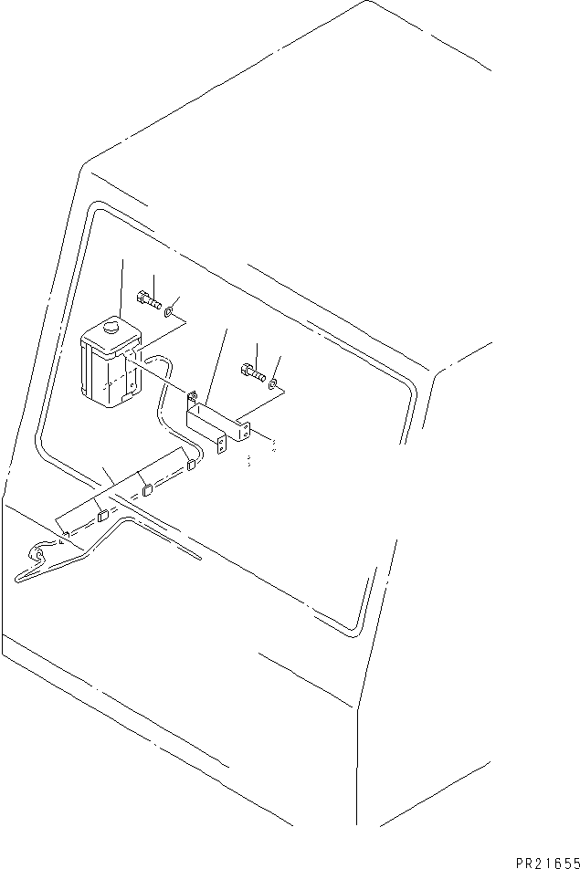 Komatsu parts book diagram for HD985-5 S/N 1021-UP: FLOOR (WINDOW WASHER)