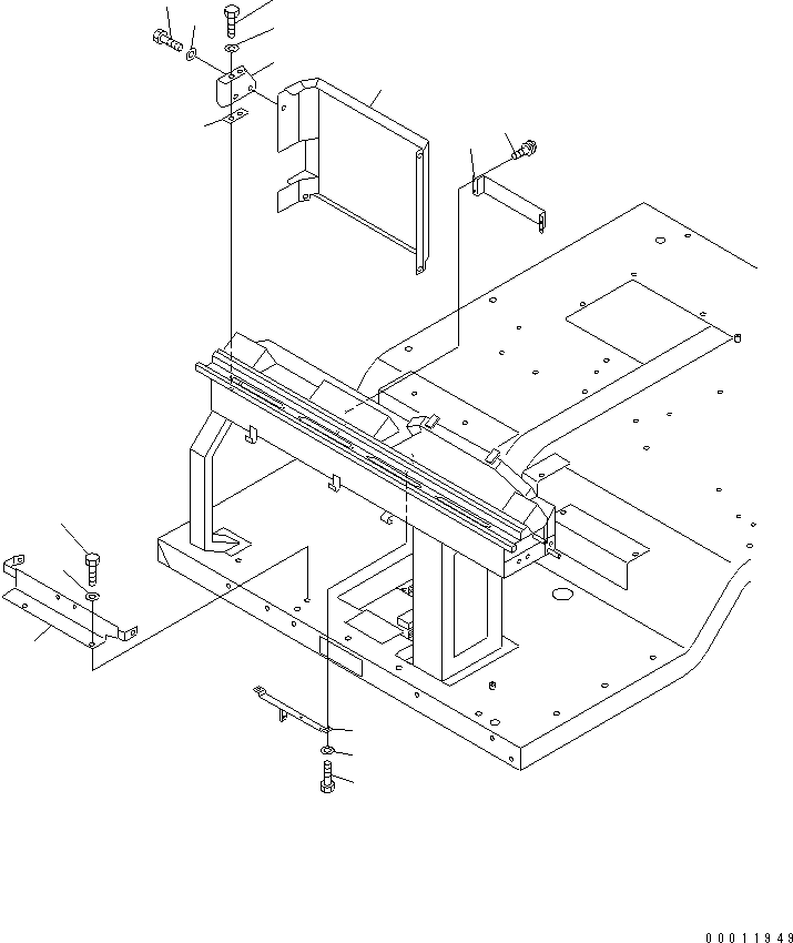Komatsu parts book diagram for HD985-5 S/N 1021-UP: FLOOR(AIR CONDITIONER)(COVER)(WITHOUT AIR CONDITIONER AND HEATER)