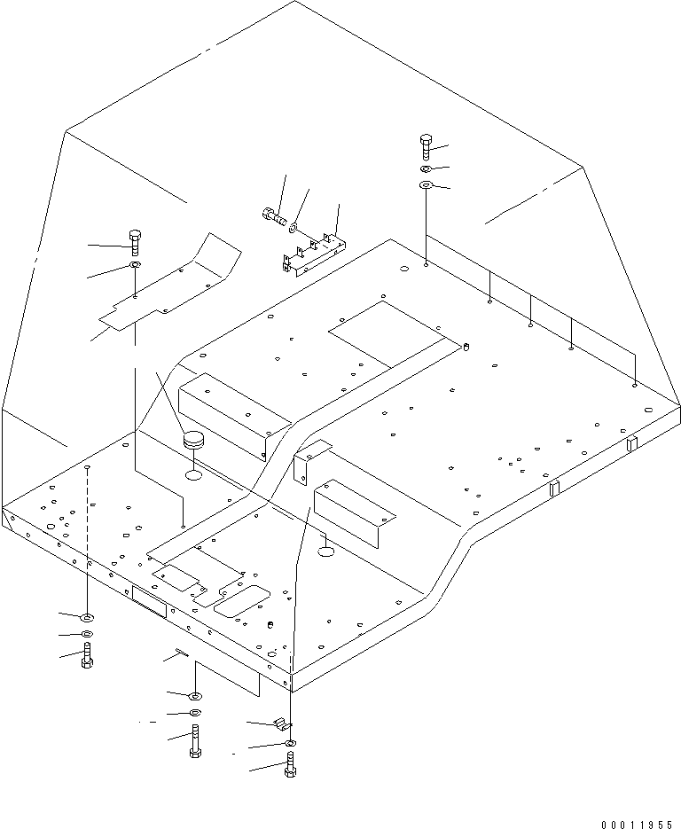 Komatsu parts book diagram for HD985-5 S/N 1021-UP: FLOOR (FLOOR) (3/3)