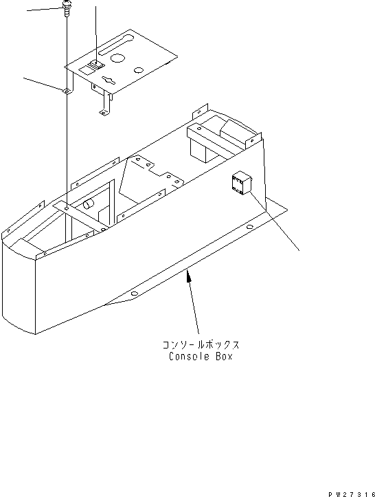 Komatsu parts book diagram for HD985-5 S/N 1021-UP: FLOOR (CONSOLE BOX)(2/3)(ELECTRICAL GOVERNOR)(VALUABLE EX BRAKE) (WITH ABS)