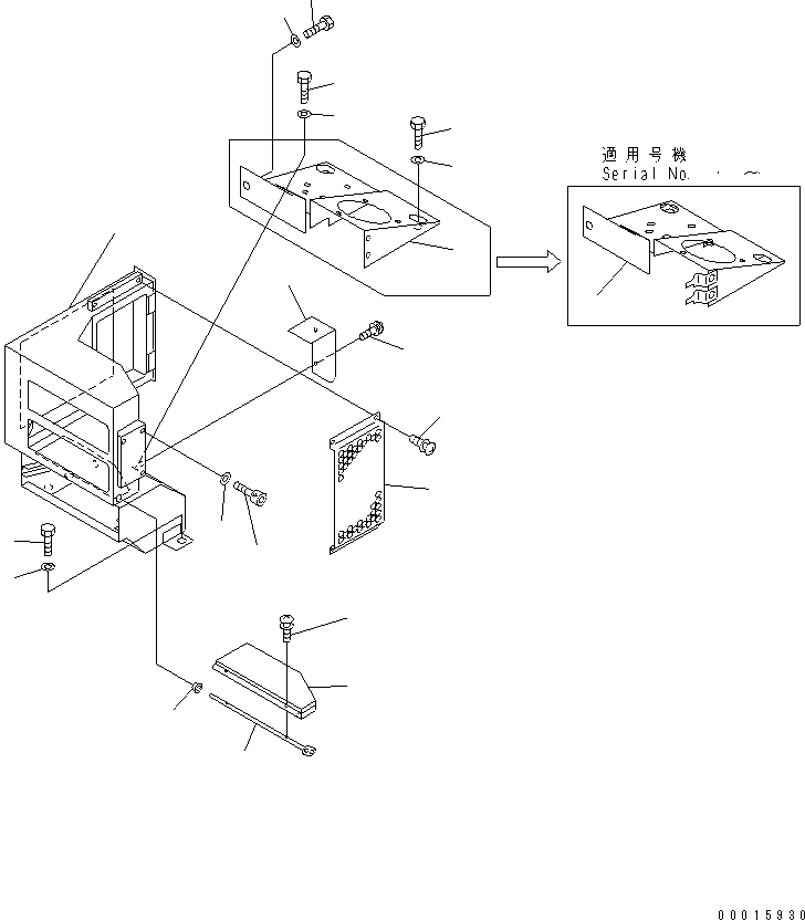 Komatsu parts book diagram for HD985-5 S/N 1021-UP: FLOOR (TOE BOARD) (R.H.) (1/3) (ELECTRICAL GOVERNOR)             (WITH AIR CONDITIONER)