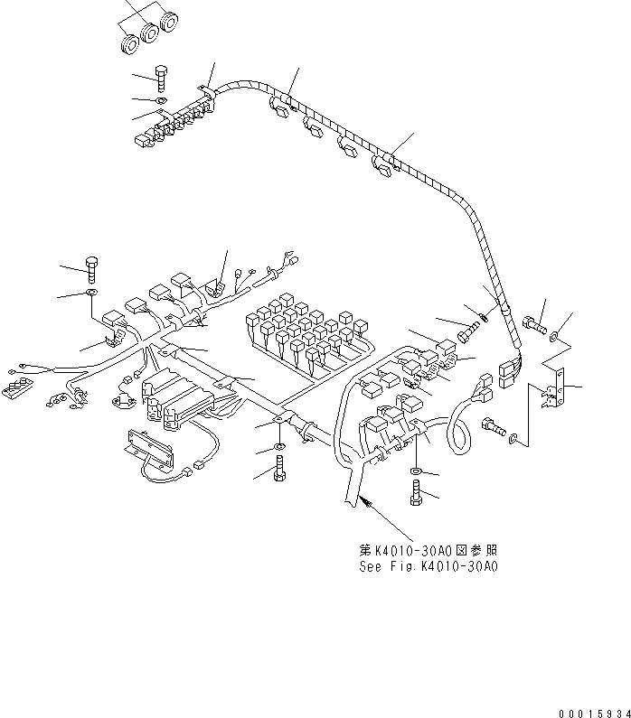 Komatsu parts book diagram for HD985-5 S/N 1021-UP: FLOOR (PANEL WIRING) (ELECTRICAL GOVERNOR) (2/3)
