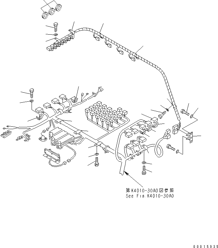 Komatsu parts book diagram for HD985-5 S/N 1021-UP: FLOOR (PANEL WIRING) (ELECTRICAL GOVERNOR) (2/3)