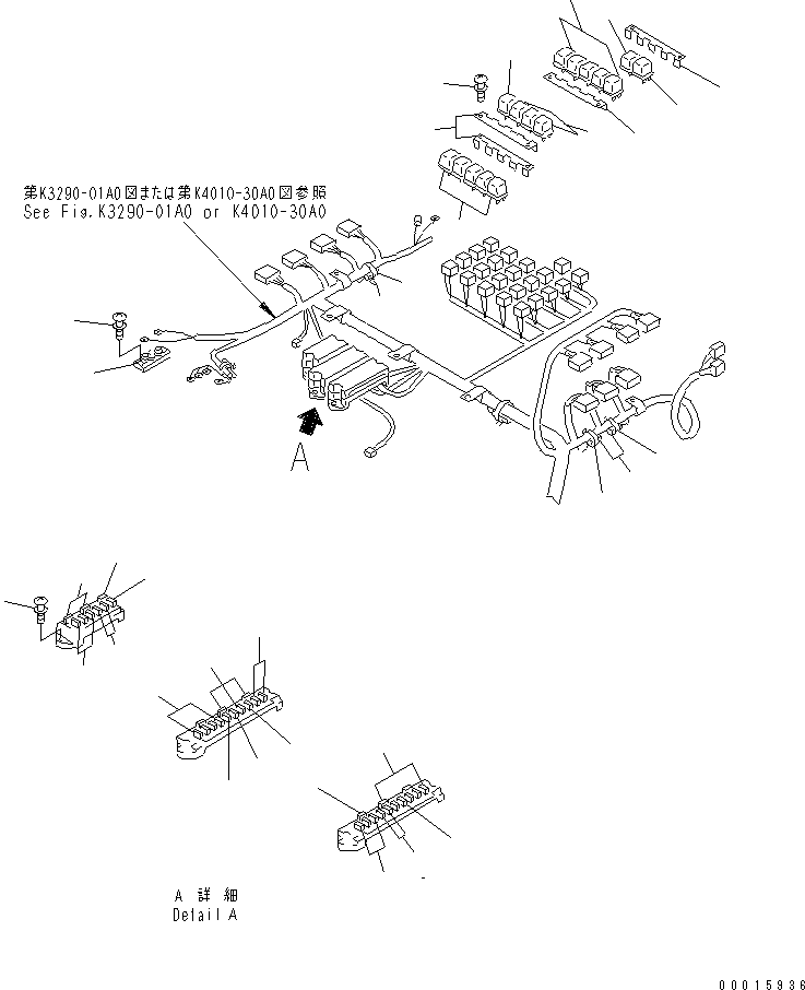 Komatsu parts book diagram for HD985-5 S/N 1021-UP: FLOOR (PANEL WIRING) (ELECTRICAL GOVERNOR)