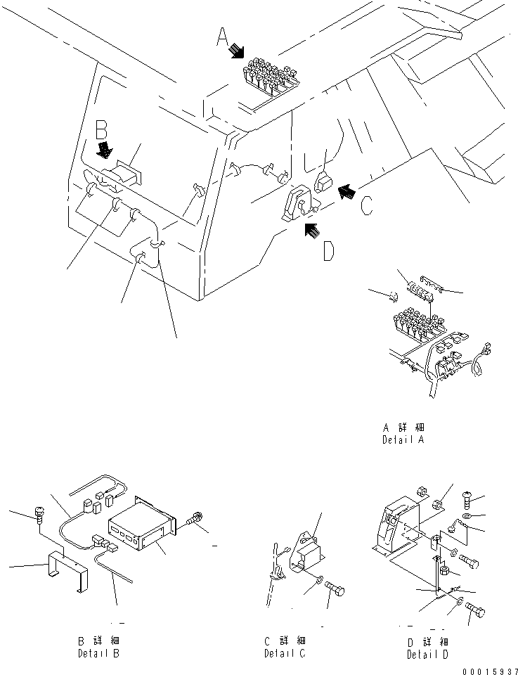 Komatsu parts book diagram for HD985-5 S/N 1021-UP: FLOOR (PAYLOAD METER) (CARD TYPE)