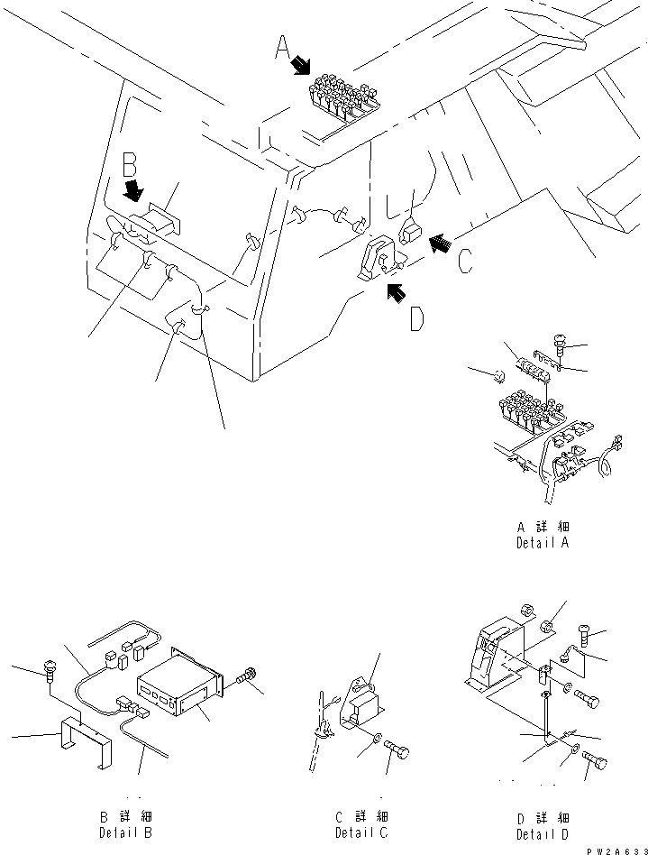 Komatsu parts book diagram for HD985-5 S/N 1021-UP: FLOOR (PAYLOAD METER) (CARD TYPE)