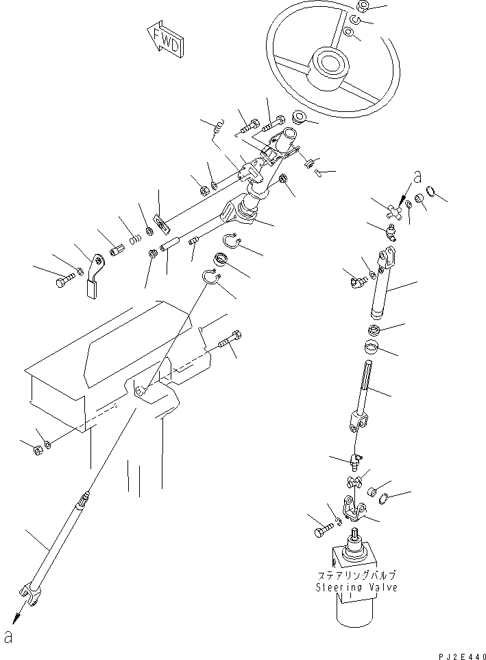Komatsu parts book diagram for HD985-5 S/N 1021-UP: FLOOR (STEERING COLUMN) (COLUMN)