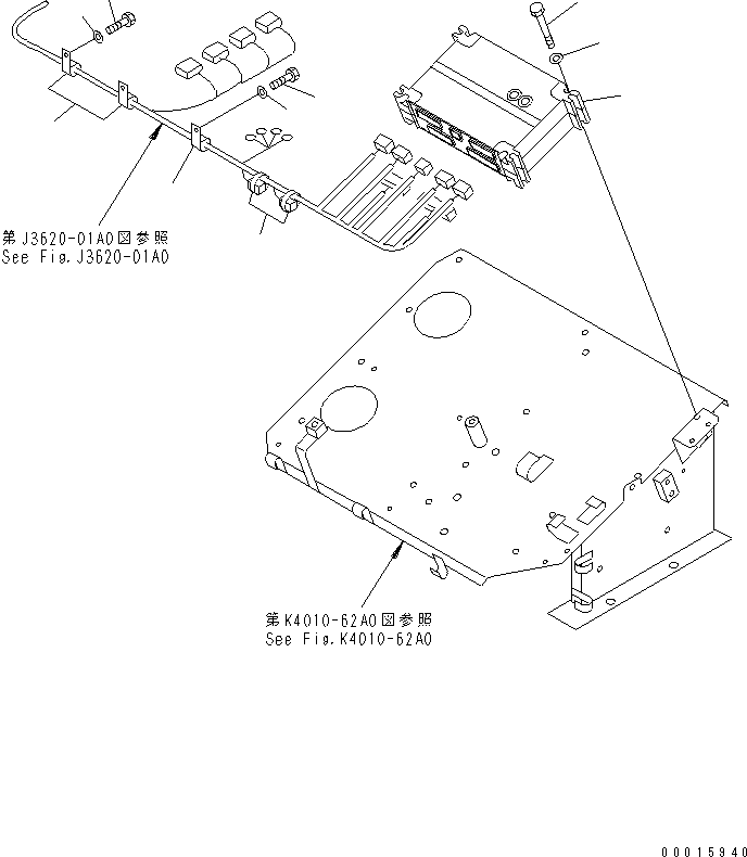 Komatsu parts book diagram for HD985-5 S/N 1021-UP: FLOOR (TRANSMISSION CONTROL) (INSIDE CAB)