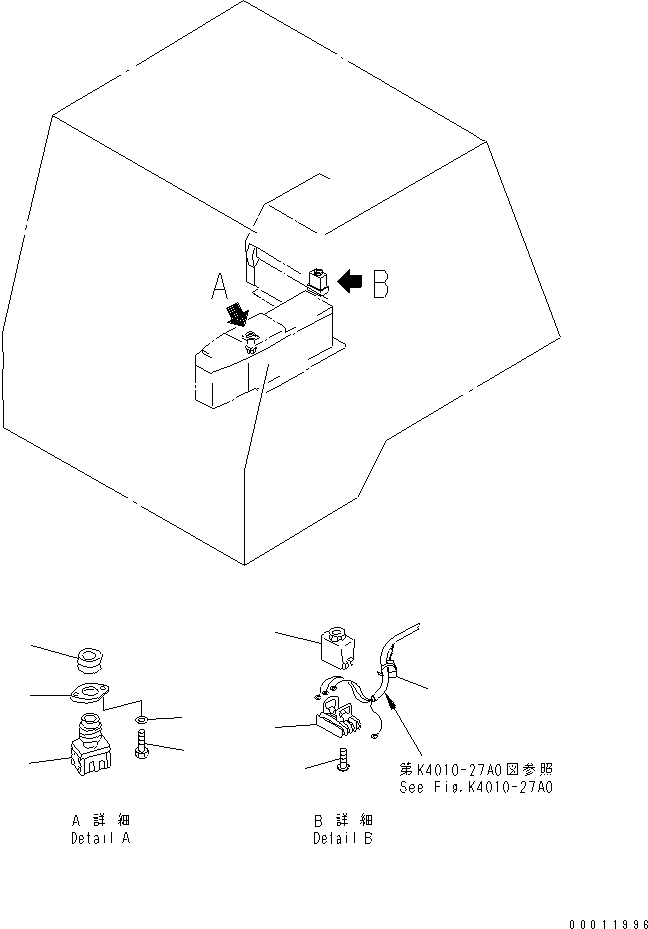 Komatsu parts book diagram for HD985-5 S/N 1021-UP: FLOOR (EMERGENCY STEERING) (TIMER AUTO)