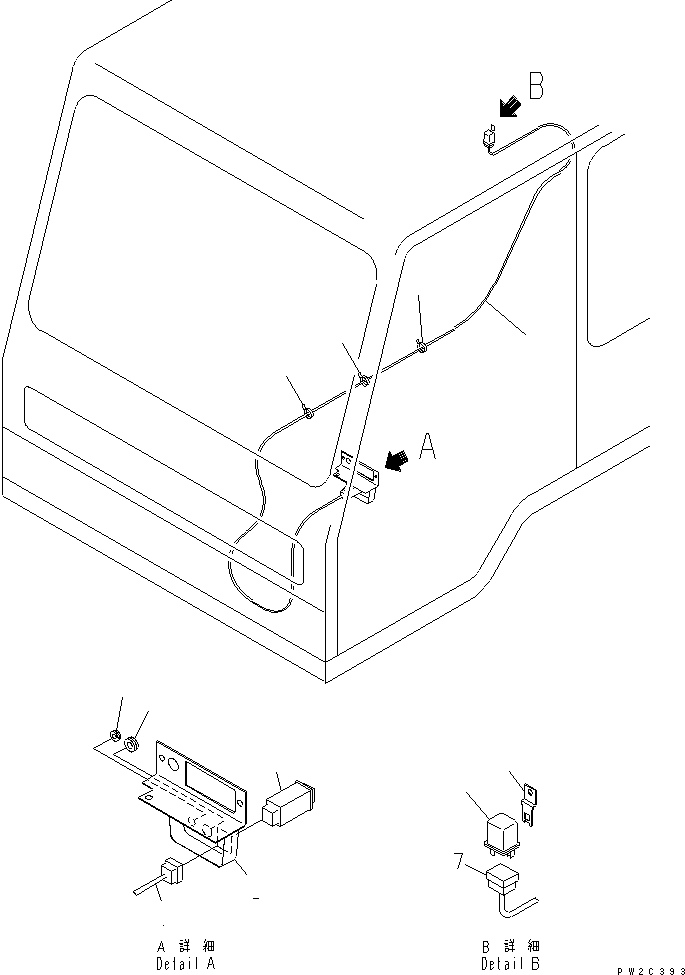 Komatsu parts book diagram for HD985-5 S/N 1021-UP: FLOOR (BEACON LAMP SWITCH)