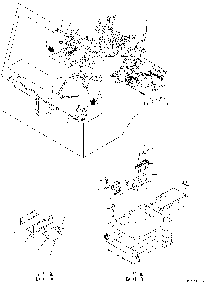 Komatsu parts book diagram for HD985-5 S/N 1021-UP: FLOOR (SPEED LIMIT CONTROL) (WITH ELVIS)