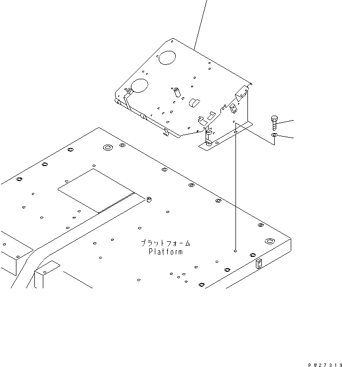 Komatsu parts book diagram for HD985-5 S/N 1021-UP: FLOOR (REAR COVER) (CAB) (2/2)
