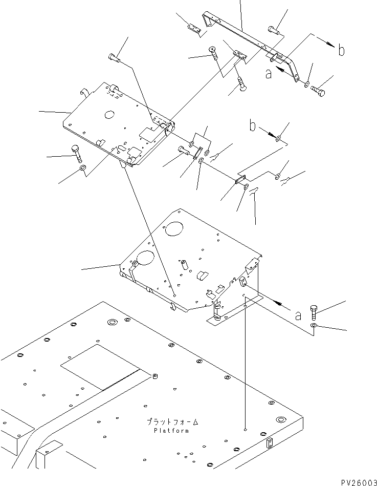 Komatsu parts book diagram for HD985-5 S/N 1021-UP: FLOOR (REAR COVER) (CAB) (WITH PMC OR ABS) (2/2)