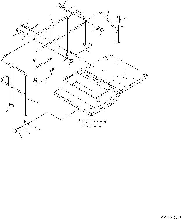 Komatsu parts book diagram for HD985-5 S/N 1021-UP: PLATFORM  (4/4)