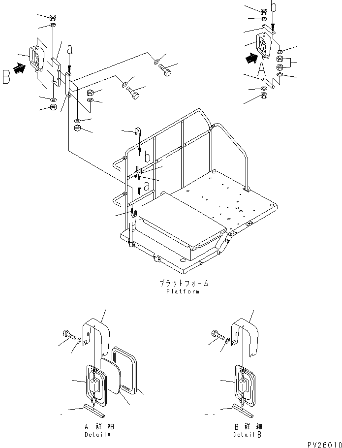 Komatsu parts book diagram for HD985-5 S/N 1021-UP: SIDE MIRROR (ADDITIONAL)