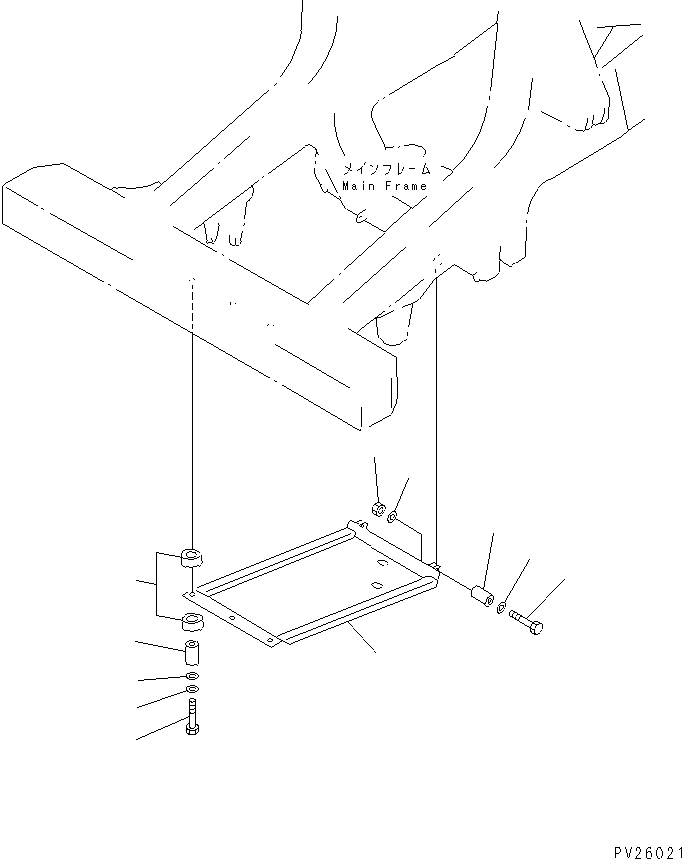 Komatsu parts book diagram for HD985-5 S/N 1021-UP: ENGINE UNDER GUARD