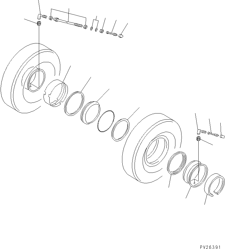 Komatsu parts book diagram for HD985-5 S/N 1021-UP: RIM (REAR WHEEL)