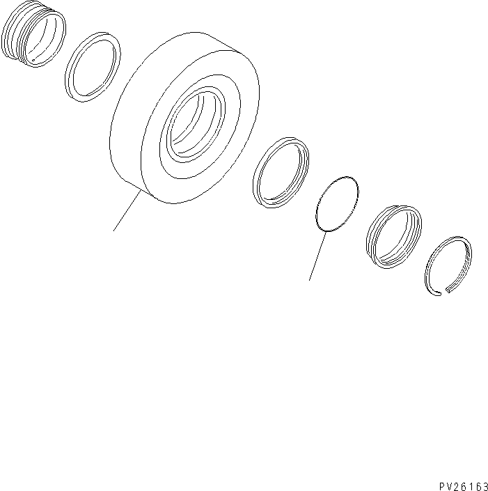 Komatsu parts book diagram for HD985-5 S/N 1021-UP: TIRE (30.00R51.. E4)