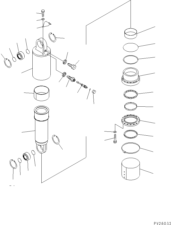 Komatsu parts book diagram for HD985-5 S/N 1021-UP: REAR SUSPENSION (WITHOUT PAYLOAD METER)