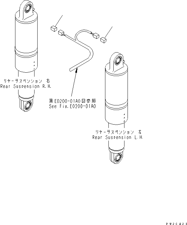 Komatsu parts book diagram for HD985-5 S/N 1021-UP: REAR SUSPENSION PRESSURE SENSOR (SENSOR LESS)