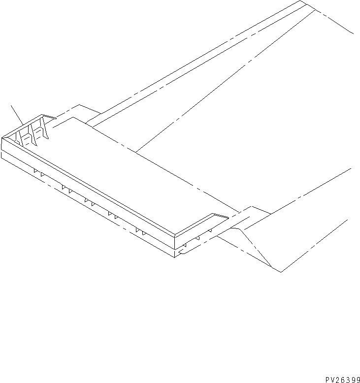 Komatsu parts book diagram for HD985-5 S/N 1021-UP: BODY SPILL GUARD