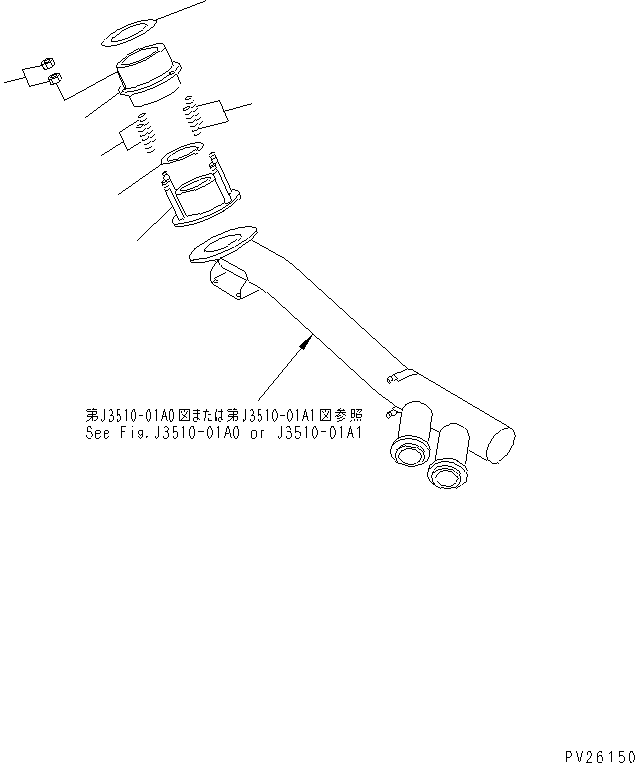 Komatsu parts book diagram for HD985-5 S/N 1021-UP: EXHAUST BOX