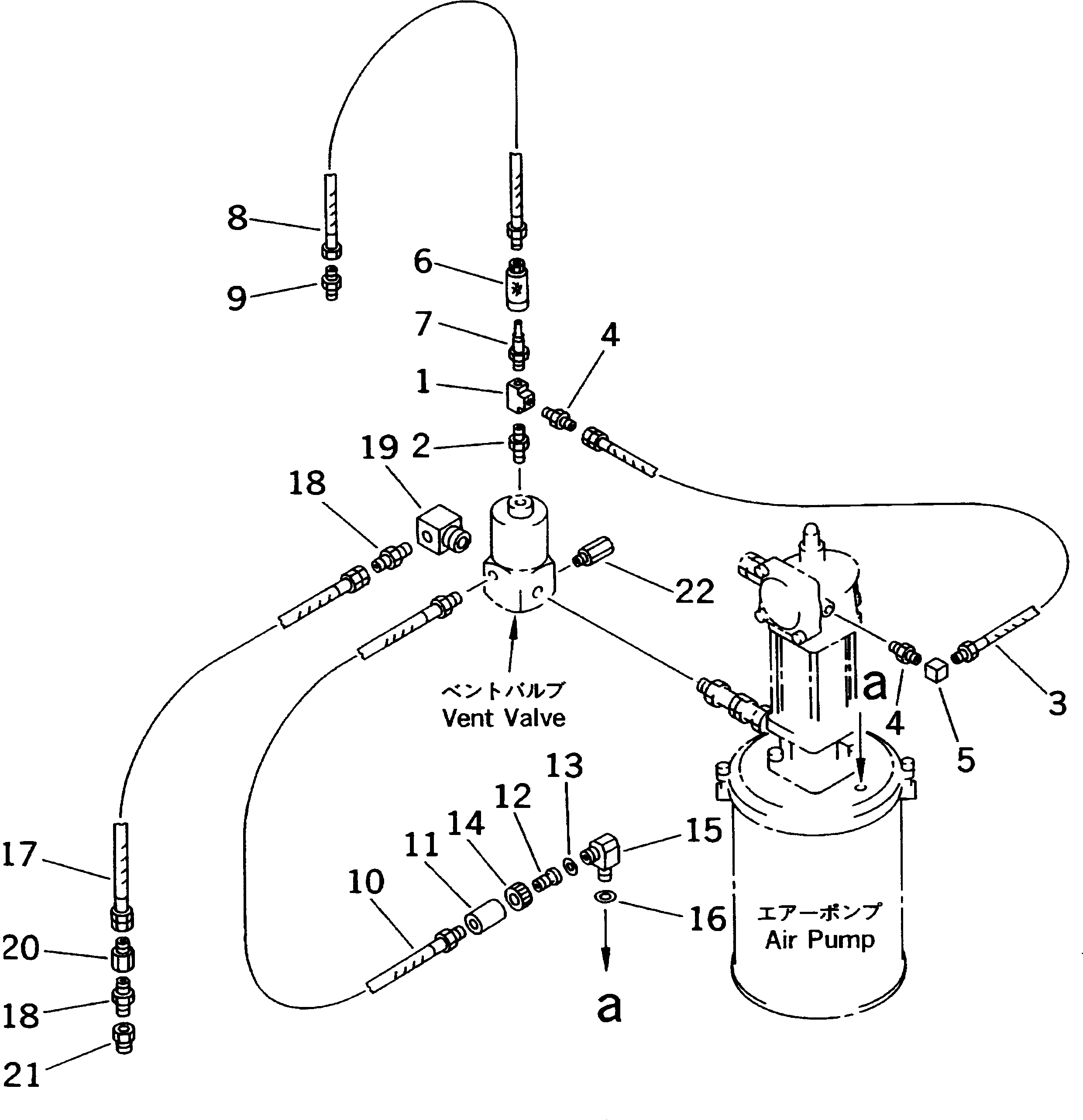 Komatsu parts book diagram for HD985-5 S/N 1021-UP: AUTO GREASE PUMP (4/7) (VENT ASS'Y)