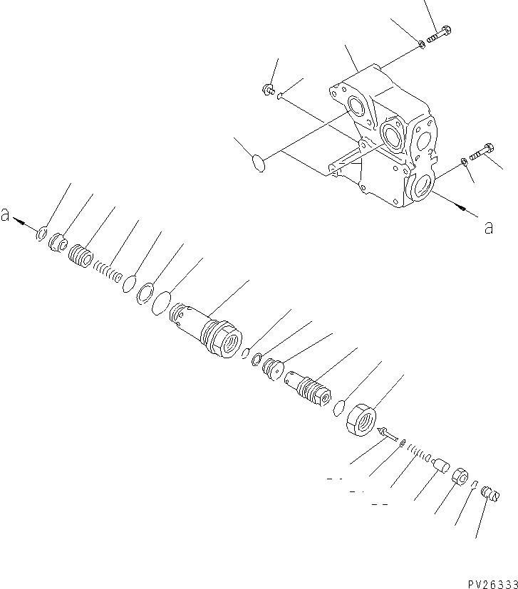 Komatsu parts book diagram for HD985-5 S/N 1021-UP: HOIST VALVE (3/3)