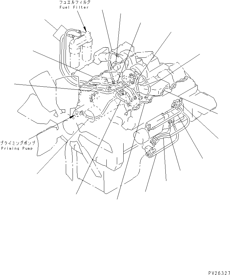 Komatsu parts book diagram for HD985-5 S/N 1021-UP: PERIODICAL REPLACEMENT CRITICAL PARTS (FUEL HOSE) (1/2) (ELECTRONIC GOVERNOR SPEC.)