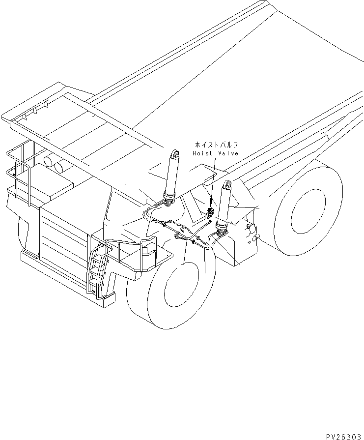 Komatsu parts book diagram for HD985-5 S/N 1021-UP: PERIODICAL REPLACEMENT CRITICAL PARTS (HOIST CYLINDER HOSE)