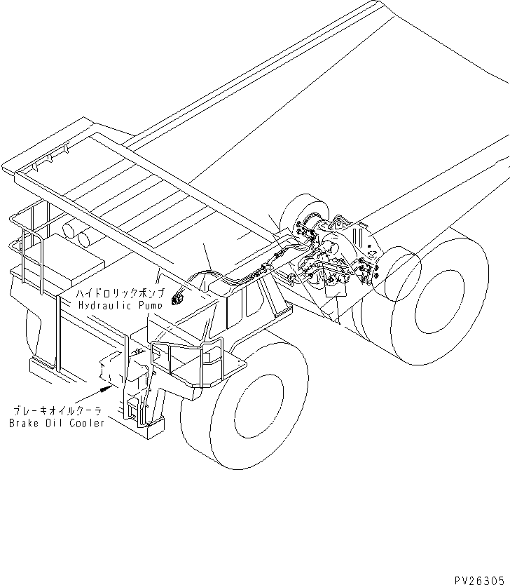 Komatsu parts book diagram for HD985-5 S/N 1021-UP: PERIODICAL REPLACEMENT CRITICAL PARTS (REAR BRAKE HOSE)