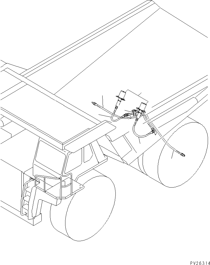 Komatsu parts book diagram for HD985-5 S/N 1021-UP: PERIODICAL REPLACEMENT CRITICAL PARTS (REAR BRAKE CHAMBER AND RELATED HOSE)