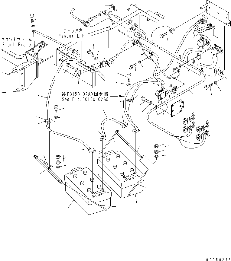 Dump Trucks Komatsu / HM300-2 S/N 2001-2784 (ecot3)(hm300-0c) / BATTERY BOX (BATTERY AND WIRING)(#2001-)(120020 : E0150-01A0)
