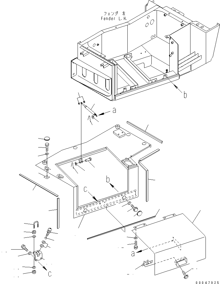 Dump Trucks Komatsu / HM300-2 S/N 2001-2784 (ecot3)(hm300-0c) / BATTERY BOX (LOWER FENDER ? L.H.) (2/2)(#2001-)(120080 : E0150-07A0)