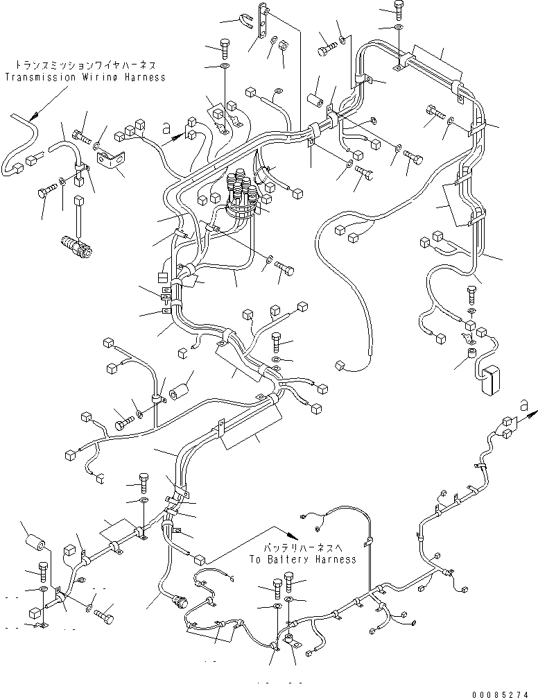 Dump Trucks Komatsu / HM300-2 S/N 2001-2784 (ecot3)(hm300-0c) / FRONT FRAME ELECTRICAL (HARNESS ? L.H.)(#2724-2784)(120170 : E0200-02A0A)