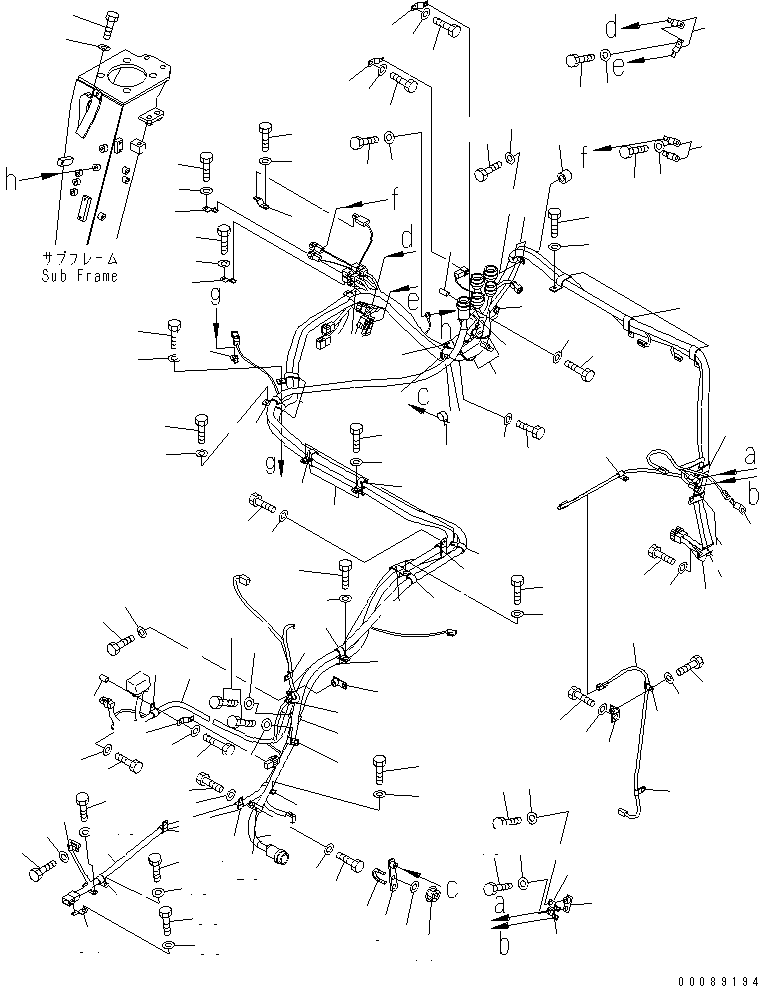 Dump Trucks Komatsu / HM300-2 S/N 2001-2784 (ecot3)(hm300-0c) / FRONT FRAME ELECTRICAL (HARNESS ? L.H.)(#2785-)(120180 : E0200-02A0B)