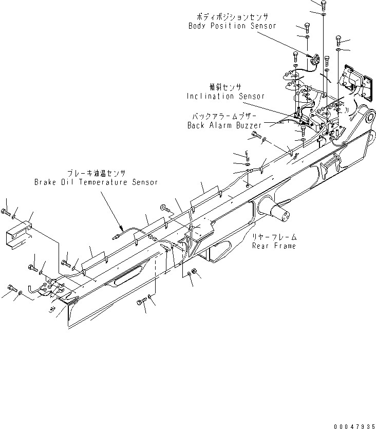 Dump Trucks Komatsu / HM300-2 S/N 2001-2784 (ecot3)(hm300-0c) / REAR FRAME HARNESS(#2001-2610)(120200 : E0202-01A0)