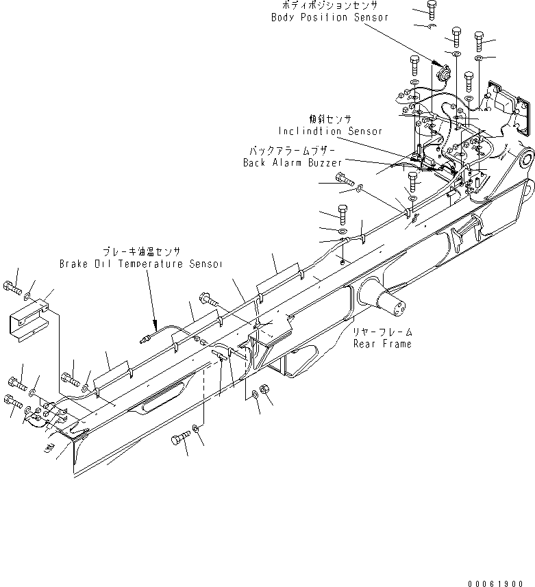 Dump Trucks Komatsu / HM300-2 S/N 2001-2784 (ecot3)(hm300-0c) / REAR FRAME HARNESS(#2611-)(120210 : E0202-01A0A)