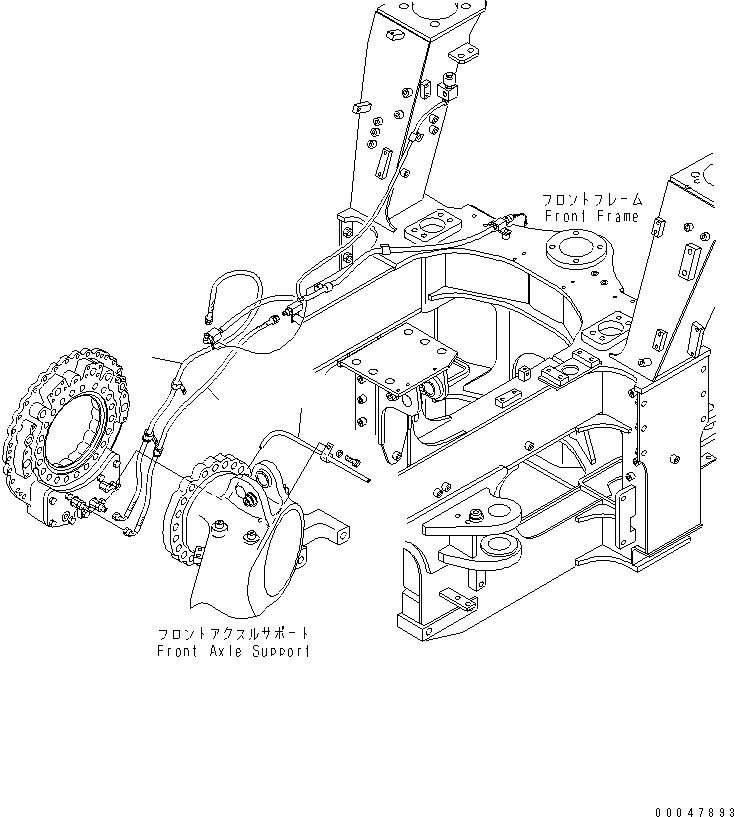 Dump Trucks Komatsu / HM300-2 S/N 2001-2784 (ecot3)(hm300-0c) / FRONT FINAL BRAKE (R.H.) (PIPING)(#2001-)(150270 : F3360-08A0)