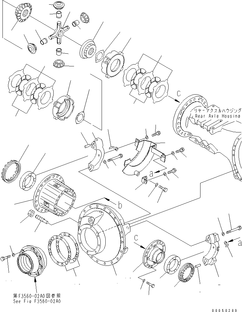 Dump Trucks Komatsu / HM300-2 S/N 2001-2784 (ecot3)(hm300-0c) / REAR AXLE (CARRIER AND DIFFERENTIAL LOCK)(#2001-)(150580 : F3560-01A0)