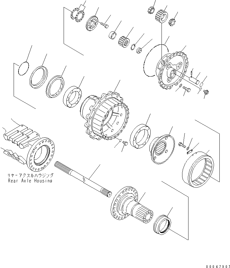 Dump Trucks Komatsu / HM300-2 S/N 2001-2784 (ecot3)(hm300-0c) / REAR AXLE (FINAL DRIVE)(#2001-)(150600 : F3560-03A0)