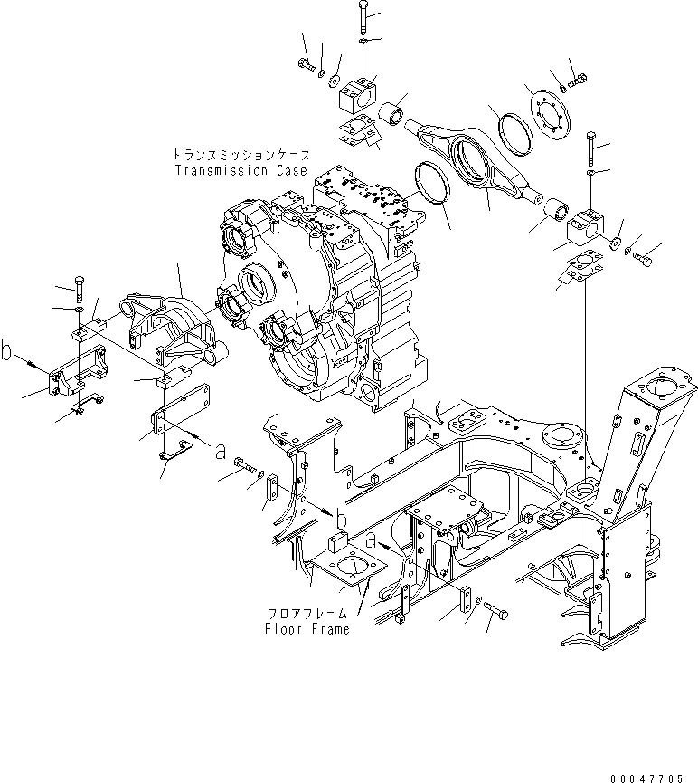 Dump Trucks Komatsu / HM300-2 S/N 2001-2784 (ecot3)(hm300-0c) / TRANSMISSION MOUNTING(#2001-)(150640 : F3810-01A0)