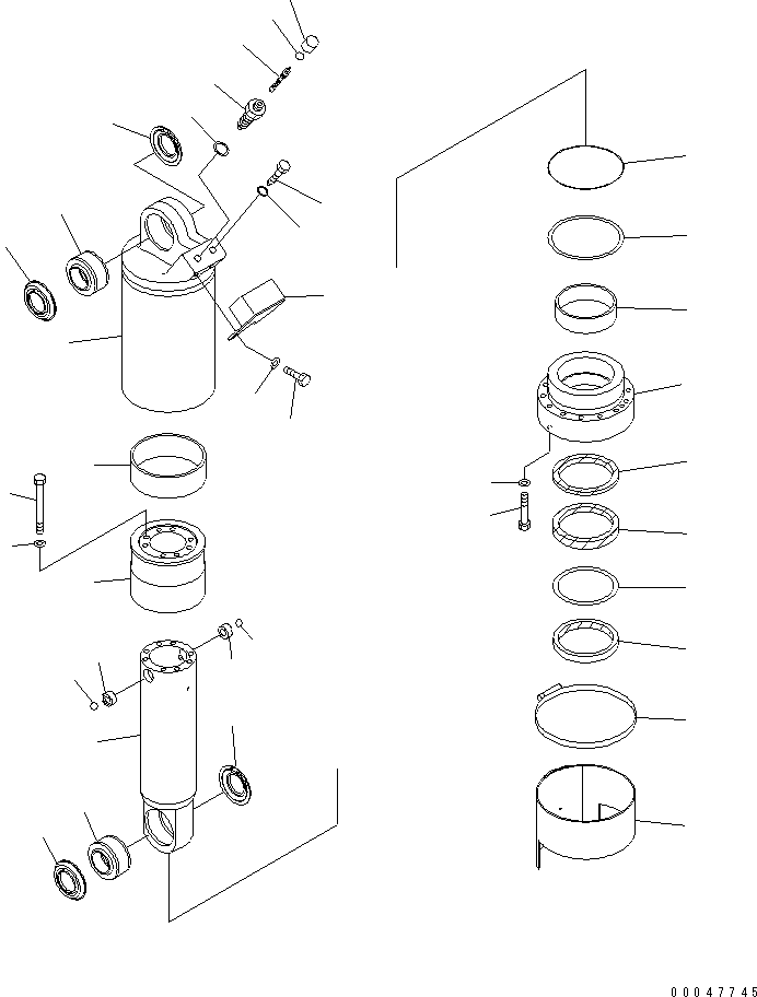Dump Trucks Komatsu / HM300-2 S/N 2001-2784 (ecot3)(hm300-0c) / FRONT SUSPENSION CYLINDER ? R.H. (INNER PARTS)(#2001-)(300170 : S3200-01A0)